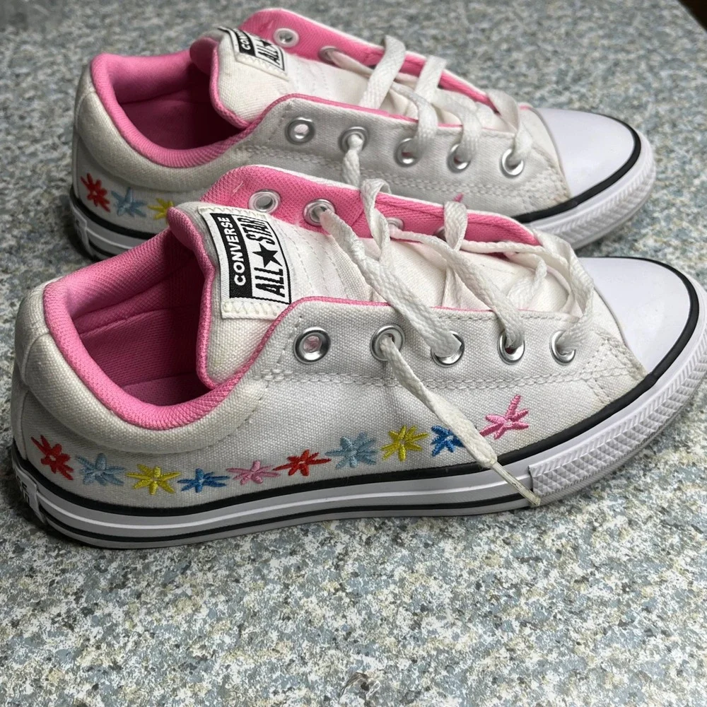 Converse Shoes CTAS Street Slip Youth 3 White Canvas Pink Floral A09815F Sneaker